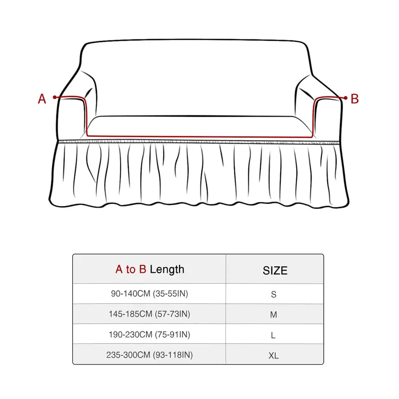 Universal Sofa Cover with Skirt Durable & Washable