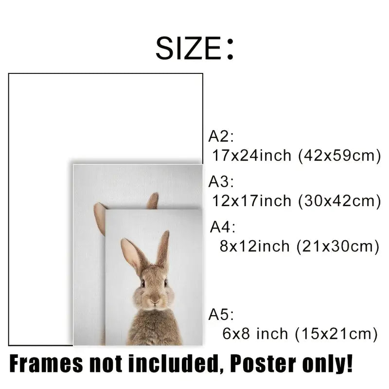 2pcs Kawaii Rabbit Canvas Paintings for Home Decor